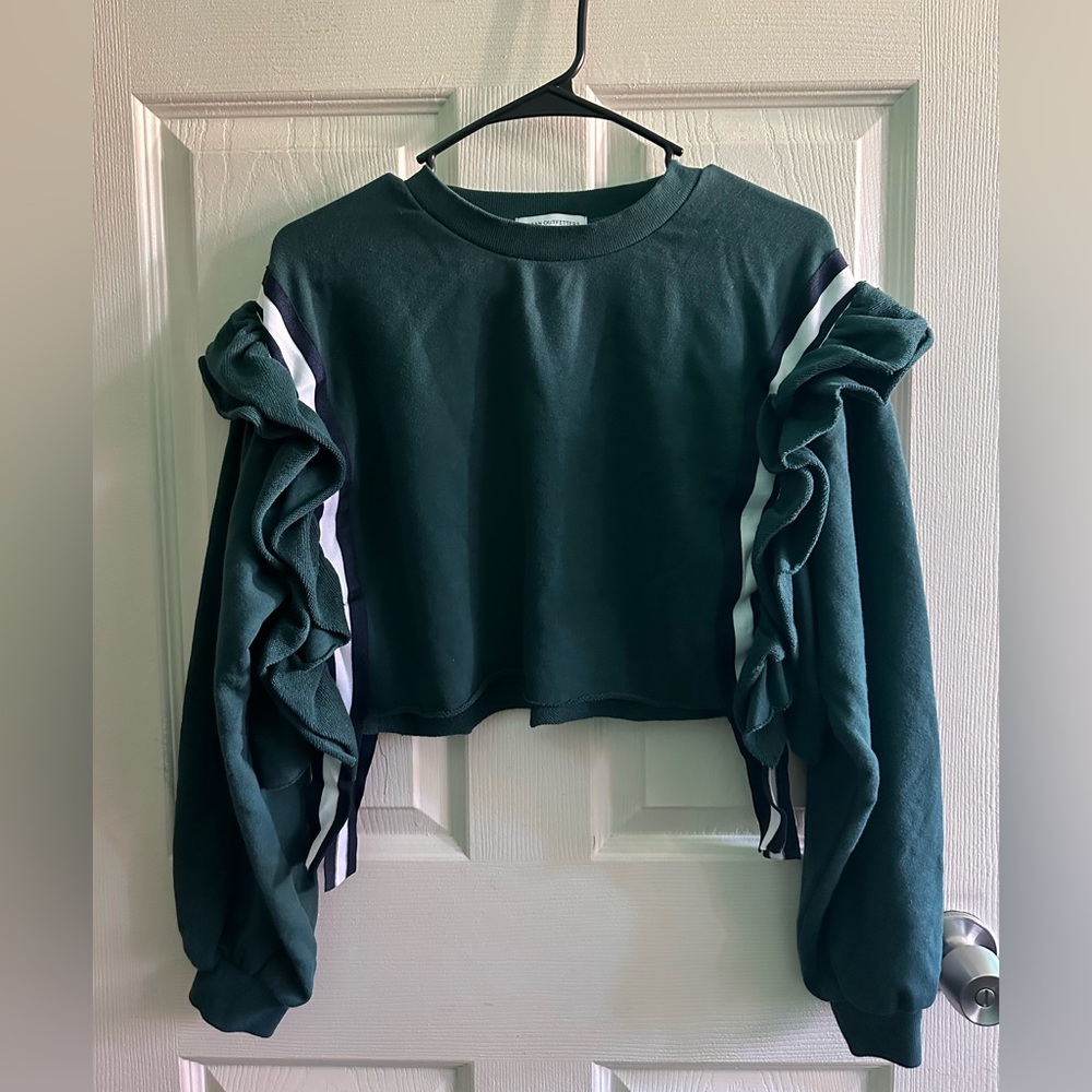 Green Ruffle Sweater